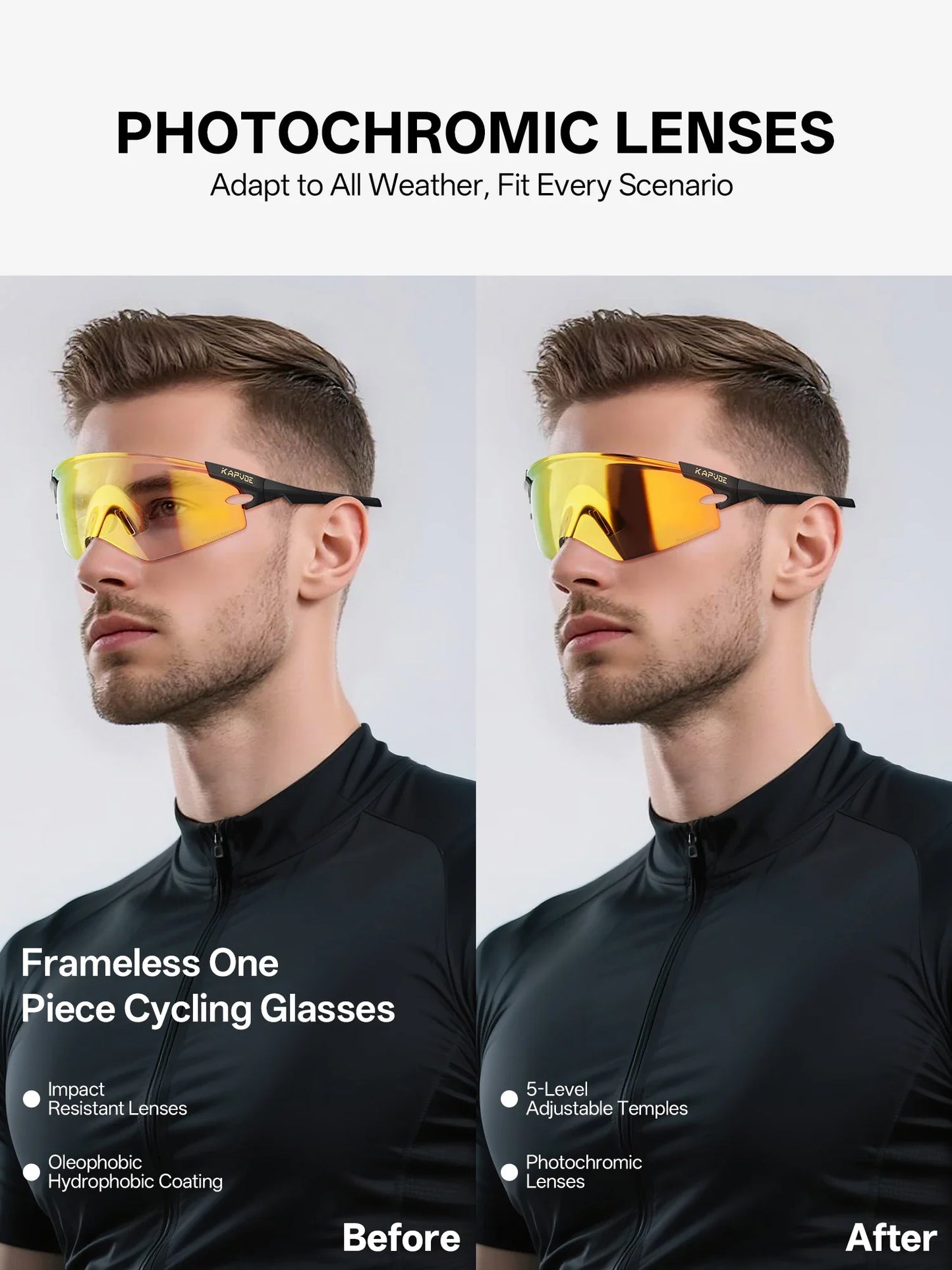 Red Photochromic Cycling Glasses UV400 Men Women Cycling Sunglasses Road Bicycle Goggle MTB Cycling Eyewear