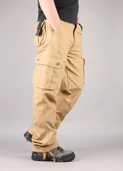 6 Pockets Tactical Cargo Pants Men's Loose Trousers Joggers  Hunting Large Size Casual Pants For Male Outdoor Work Overalls