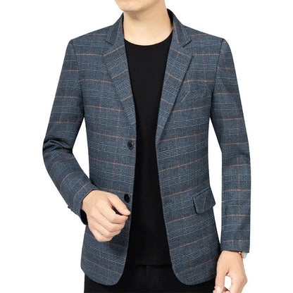 Brand 2026 Spring Stripe Suits Men 2 Button Autumn Business Elegant Man Jacket  Fashion New in Suits Blazers Men