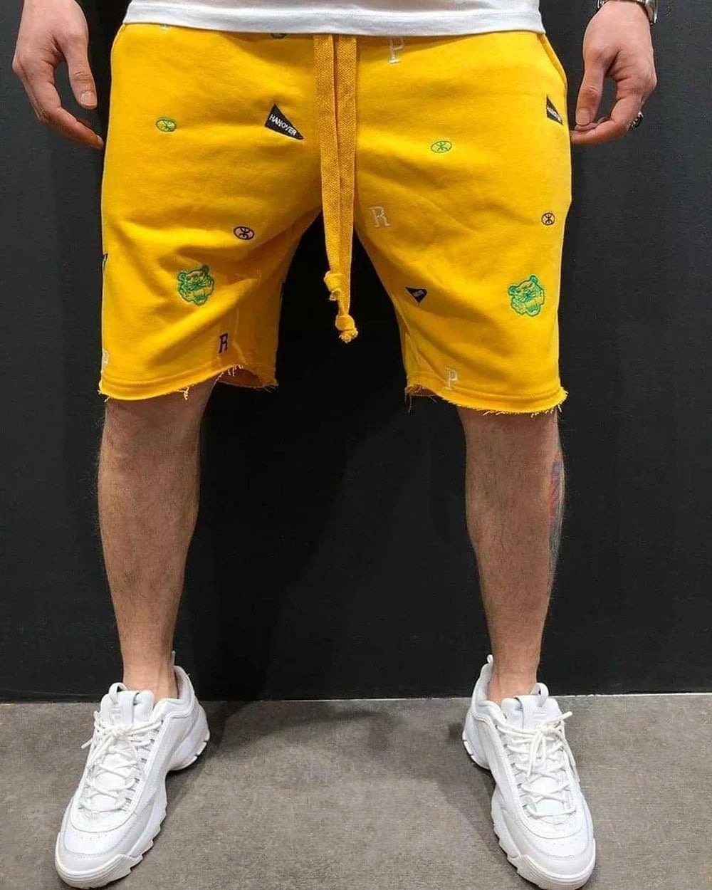 Mens Skinny Cotton Sporting Running Shorts Streetwear Bodybuilding Embroidered Fitness Short pants Jogger Gyms sport Shorts