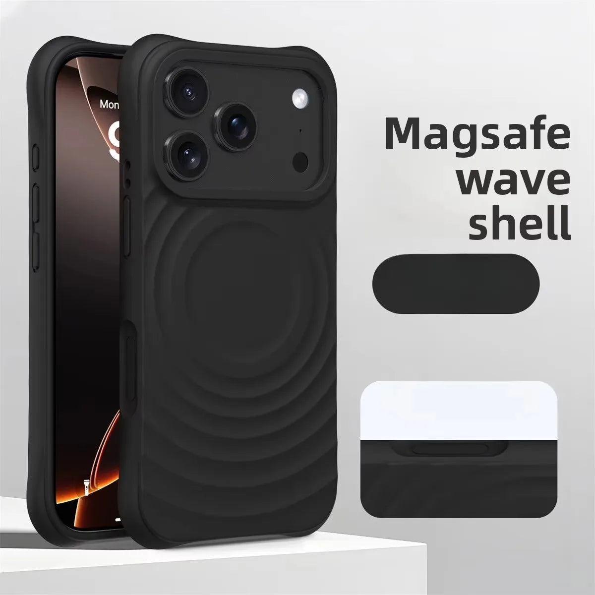 Water Ripple Silicone For Magsafe Wireless Charge Magnetic Phone Case For iPhone 17 16 15 14 Pro Max Air Soft Shockproof Cover