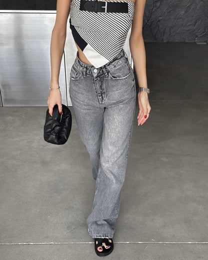 Z1975 straight height waist long jeans 2025 ETJ Autumn/Winter New Wash Product y2k Classic  Jeans for women