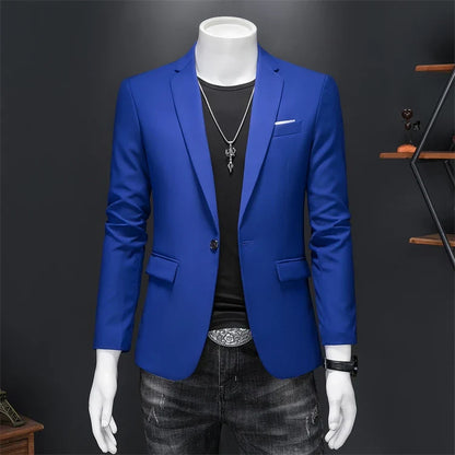 15 Color Fashion Mens Suit Jacket High Quality Slim Fit Solid Color Casual Business Mens Blazers Formal Office Wedding Suit Tops