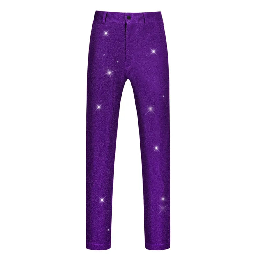 New 2026 Men's Sequin Glitter Suit Pants Fashion Slim Fit Straight Dress Trousers Party Stage Performance Costumes Pants for Men