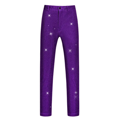 New 2026 Men's Sequin Glitter Suit Pants Fashion Slim Fit Straight Dress Trousers Party Stage Performance Costumes Pants for Men