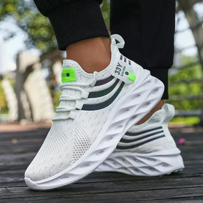 Men's Summer Breathable Mesh Shoes Lightweight Non Slip Knit Running Sneakers Trendy Aesthetic Focused Jogging Basketball Shoes