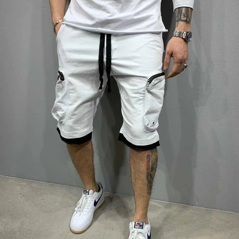 Men‘s Cargo Shorts Cotton Workout Fitness Shorts Breathable Jogger Training Gym Bodybuilding Multi Pocket Thick Shorts
