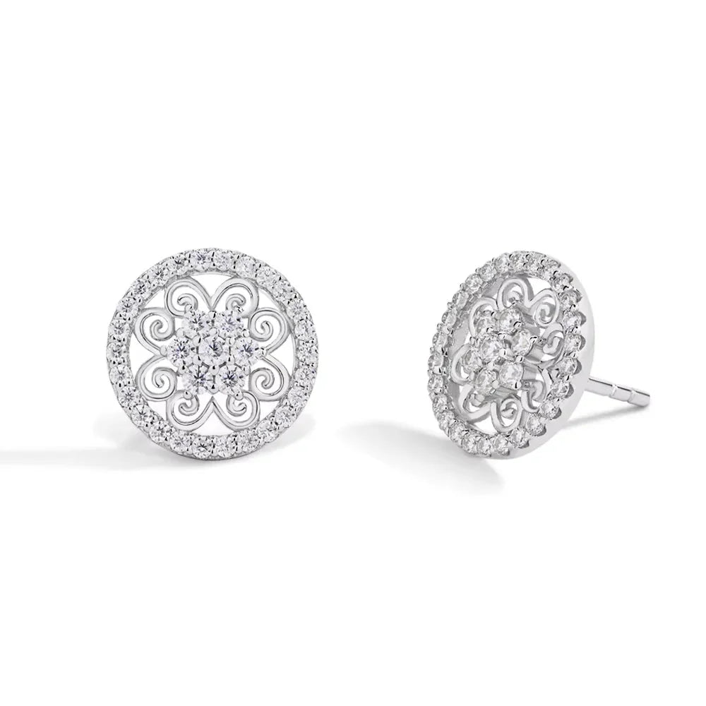 Sparkling Moissanite Earrings for Women D VVS1 Color Pass Diamond Test Solid S925 Sterling Silver Wedding Jewelry Gift
