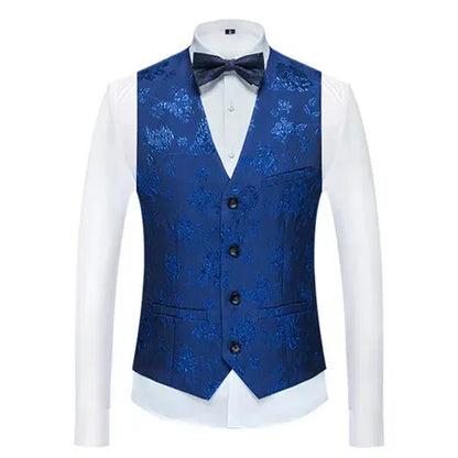 26 Colors Men's Suit Vest Single-breasted V-neck Vests Jacket Men Wedding Party Waistcoat Red Blue Green White Pink