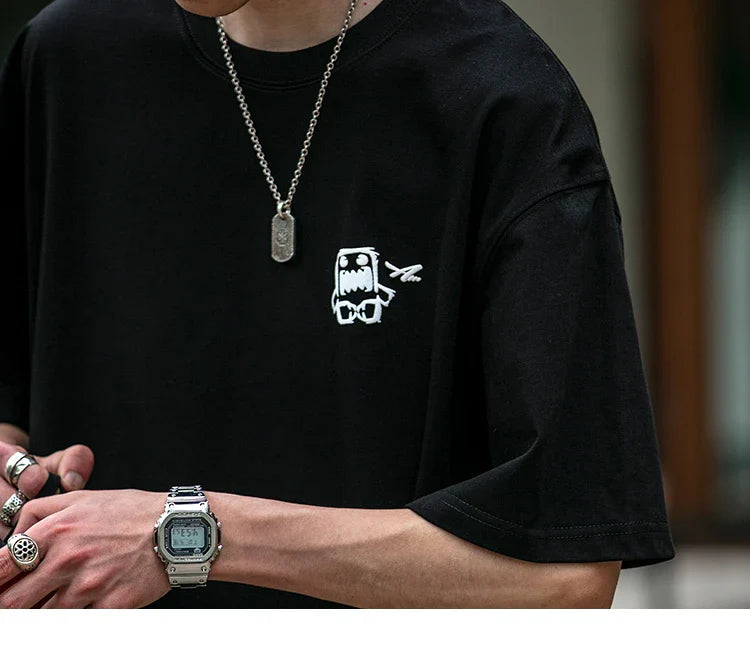 Summer Korean Oversize T-Shirt For Men Streetwear Harajuku High Quality Short Sleeve Loose Casual Tops Hip Hop Trendy Tee Male