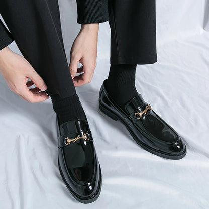 New Luxury Slip on Dress Shoes Men Genuine Leather Italian Loafer Shoes for Men Black Brown Brand Formal Oxford Men Casual Shoes