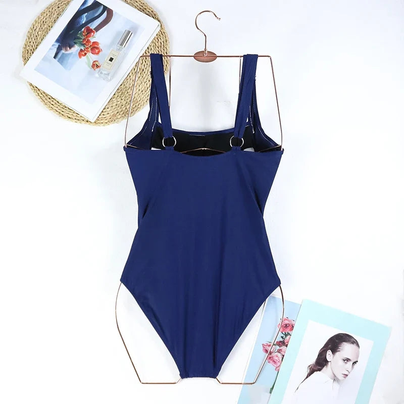 Sexy One-Piece Women Swimsuit 2024 Push Up Plus Size Swimwear Tummy Control Monokini Swimming Beach Wear Vintage Bathing Suit