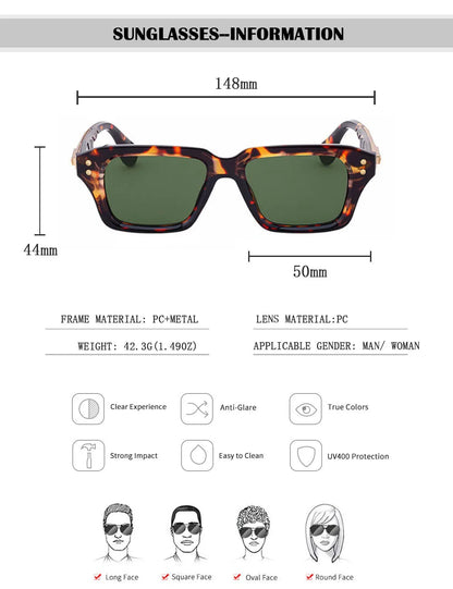 Luxury Sunglass Men Vintage Square Sunglasses Women Trendy 2026 Fashion Glasses  Dropshipping Shades Gafas De Sol Hombre Okulary