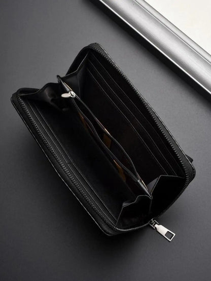 New Hot Casual Pu Zipper Long Wallet Business Large Capacity Multifunction Minimalist Long Wallet Rfid Blocking wallet for Men