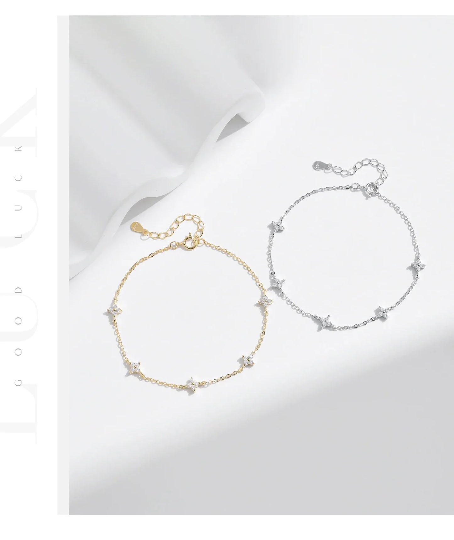 925 Sterling Silver Mini Flowers Bracelet Dainty Link Chain Pave Setting CZ For Women Wedding Fine Jewelry Gift