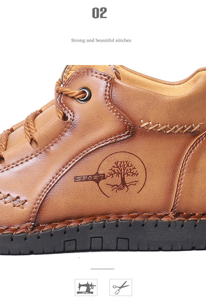 Fashion Men Ankle Boots Handmade Mens Boots Lightweight Mens Designer Boots Outdoor Sneakers Leather Work Boots Plus Size 38-48