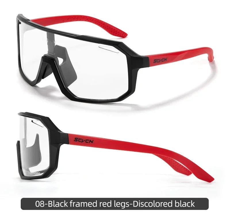 Scvcn New Men's UV400 Photochromic Cycling Sunglasses Women Sports Running Eyewear for Men Glasses Road Bike Bicycle Goggles