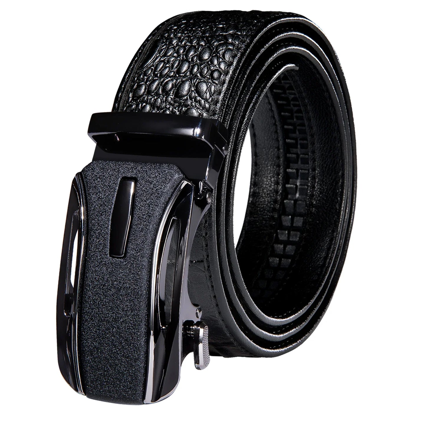 Crocodile Designer Luxury Genuine Leather Belts for Men Casual Jeans Belt Strap Gold Automatic Buckle Black Belt PD-2036