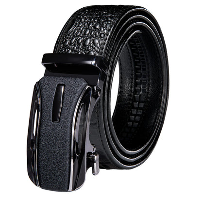 Crocodile Designer Luxury Genuine Leather Belts for Men Casual Jeans Belt Strap Gold Automatic Buckle Black Belt PD-2036