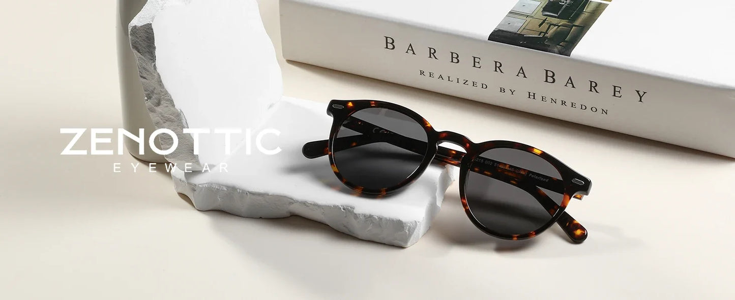 2026 Fashion Round Polarized Sunglasses Women Uv400 Protection Shade High-quality Acetate Retro Sun Glasses ZS6215