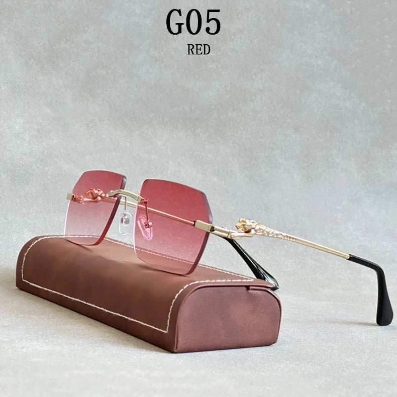 Rimless Sunglasses Women 2024 Luxe Vintage Designer Sunglasses For Men Retro Fashion Glasses De Sol Mujer Lunette Soleil Femme