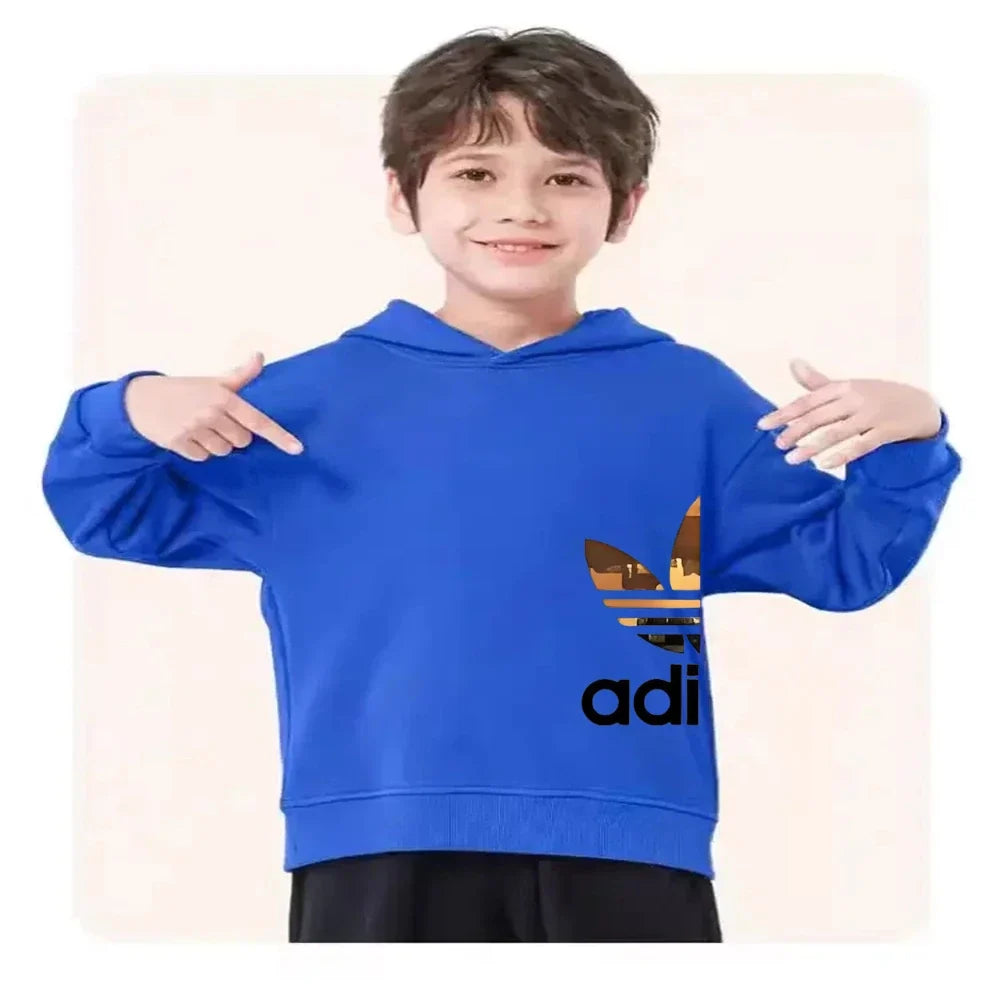 Children's Hoodies Suit Suitable Girls Boy Fun Brand Print Age 3-12 Coat Toddler Long Sleeves Leisure Black Hood Clothing