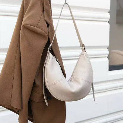 Slouchy Genuine Leather Hobo Bags For Women Luxury Cowhide Soft Crescent Shoulder Bag Crossbody Work Purses Handbags