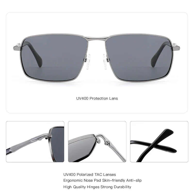 Fashion Myopia Polarized Prescription Sunglasses Men Trendy Metal Uv400 Protection Pilot Corrective Sun Glasses