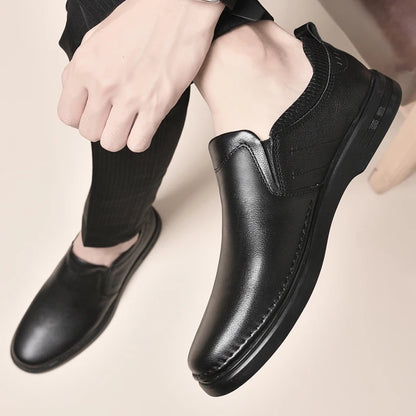 Genuine Leather for Men Business Shoes Stylish Male Comfortable Flats All-match Male Driving Shoes Classic Men Shoes for Wedding