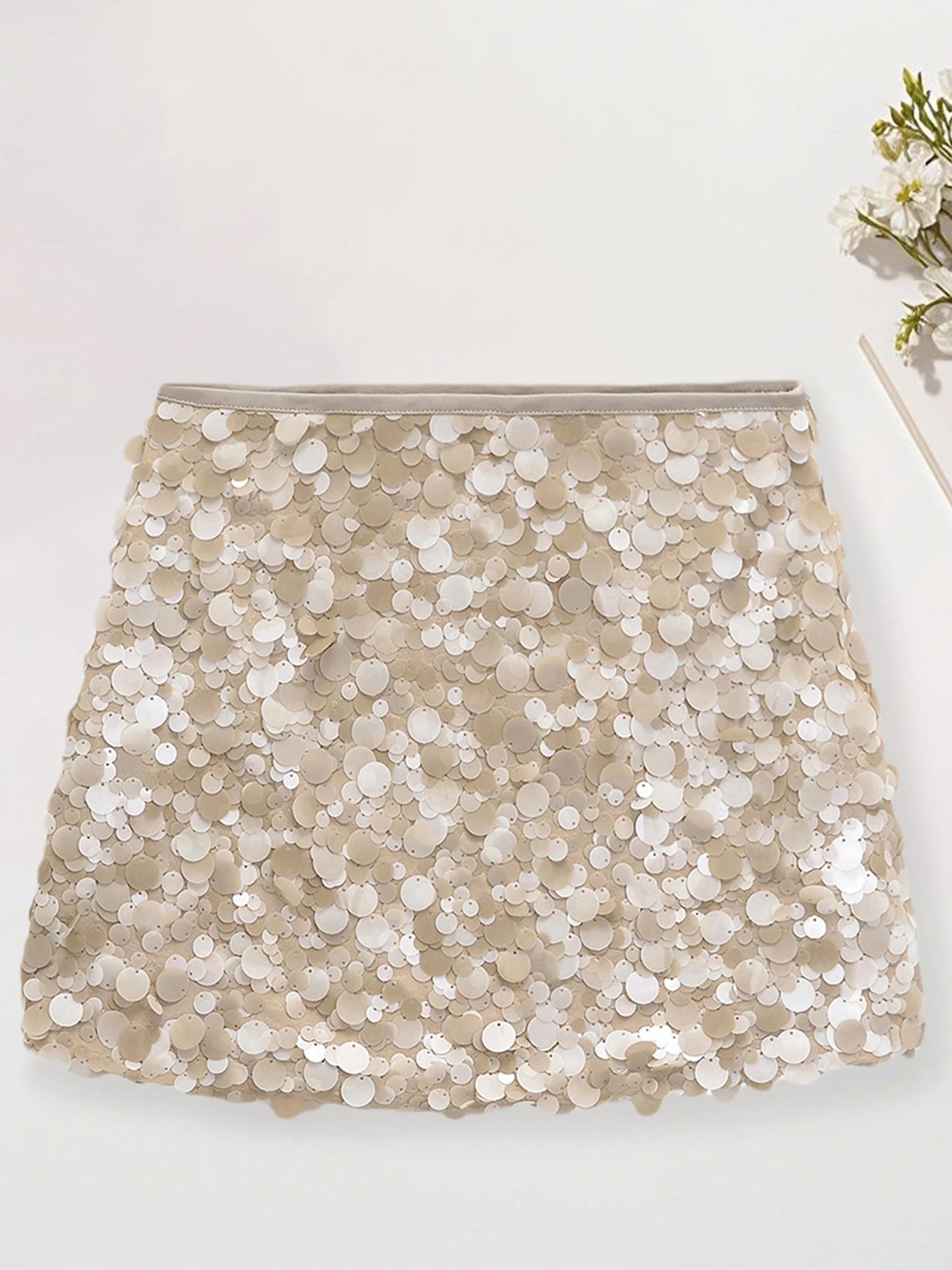 2025 New Collection Women Y2K Mini Skirt Bling Soild Sequin Skirt Slim Fit Summer Bodycon Skirt Clubwear for Bar Party