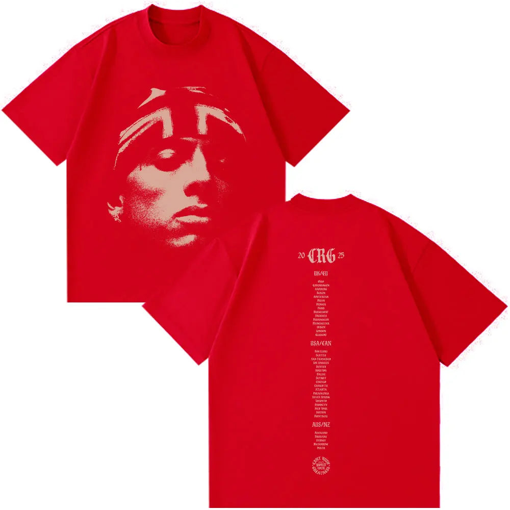 Rapper Central Cee CAN'T RUSH GREATNESS World Tour 2025 T-shirt Men Women Fashion Hip Hop Short Sleeve Oversized T Shirts Tops