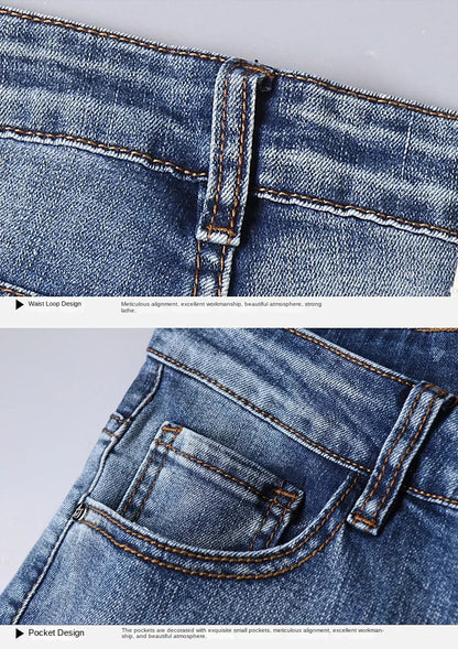 European Luxury Brand High-end Trendy Jeans Men's Slim Fit Fashion Versatile Casual Long Pants  Men Denim Y2k Clothes Men