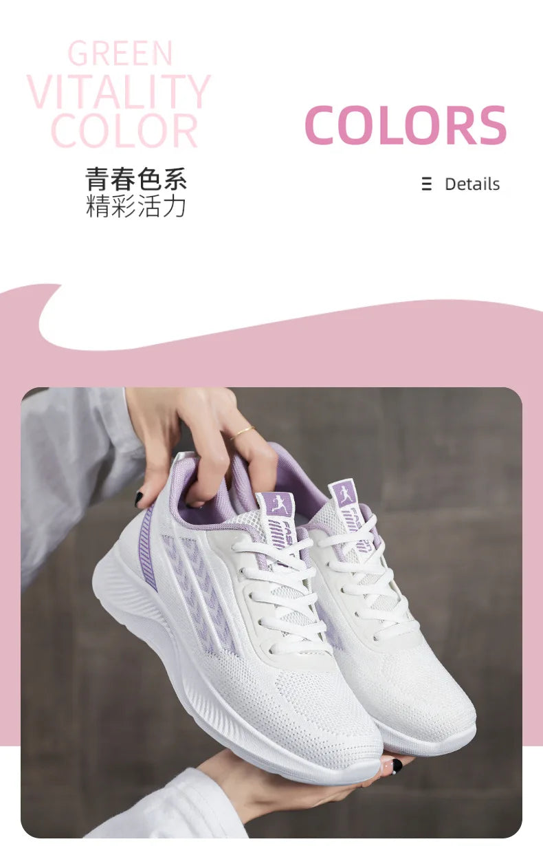 Women's Breathable Mesh Sneakers Platform Sole Korean Style Spring Casual Sports Shoe Plus Size Orthopedic  Height Walking Shoes