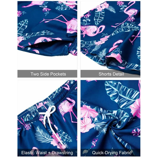2024 New Men's Summer Holiday Suit Retro Textured Printed Border Shirt Short Sleeve Shorts Two Piece Men's Breathable Pool Suit