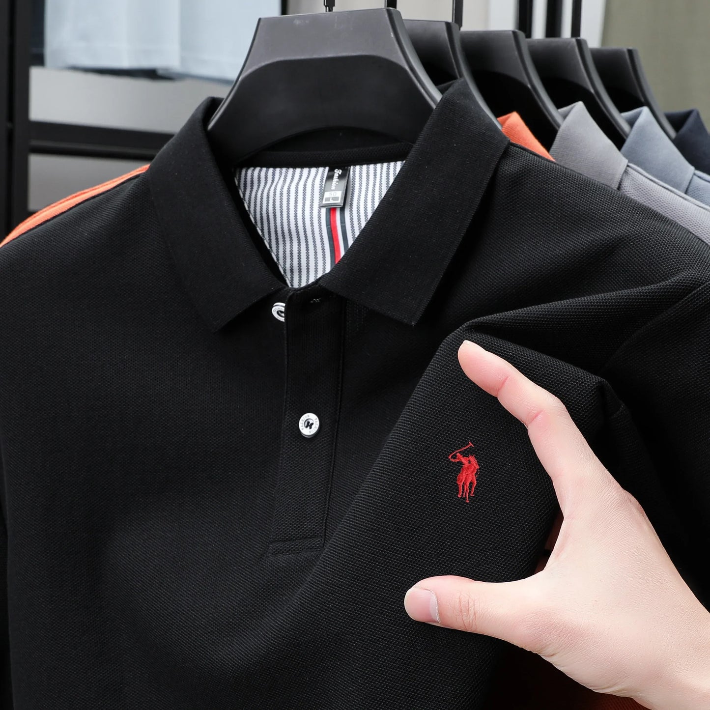 100% pure cotton men's short sleeved summer new golf lapel polo shirt, high-quality designer customized embroidered T-shirt