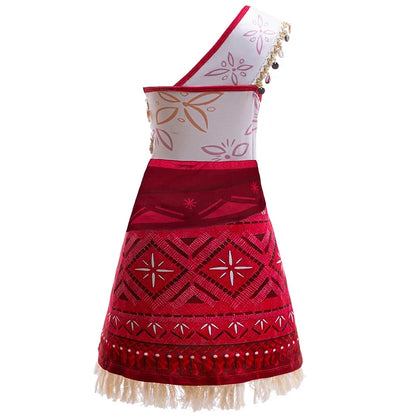 Children Cosplay Dresses Girls Moana Princess Dress for Kid Halloween Maui Vaiana Costume Children Birthday Party Clothes Set