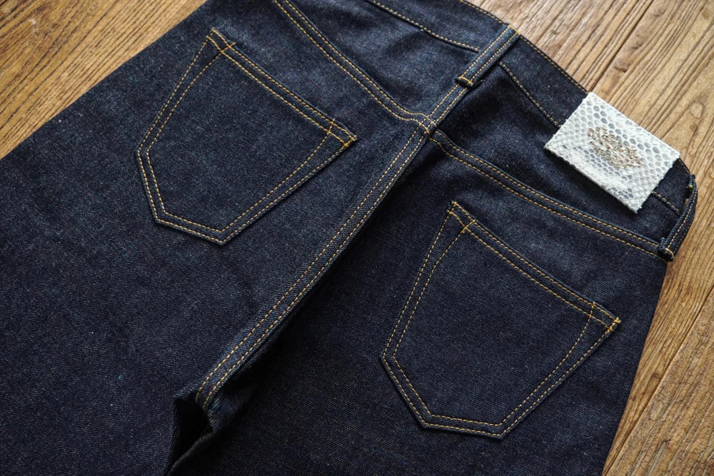 Mens Jeans Rainbow Sanforized Selvedge Denim Jeans Man Python Skin Labels Regular Fit 14 Oz