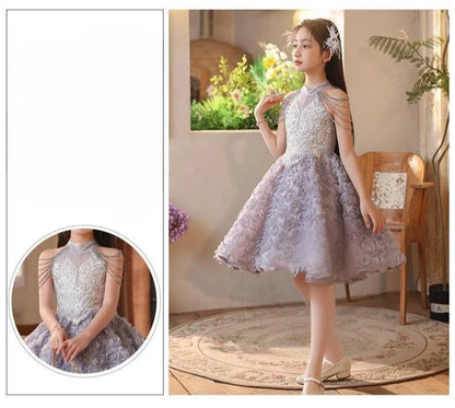 Elegant Girls Princess Dresses Birthday Party Pageant Gown Kids Costume Wedding Dress Formal Outfit Children Summer Clothes