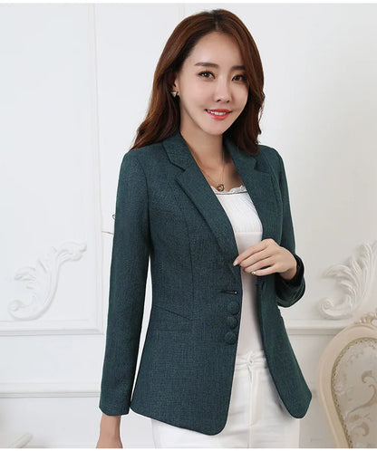 Fashion Women Blazers Jackets Work Office Lady Suit 2025 Slim Single Breasted Business Female Blazer Coats Formal Veste Femme