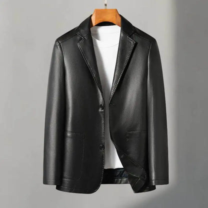 Casual Leather Suits, Genuine Leather Jackets, Men's Jackets, Sheepskin, Slimming, Large Sizes for Autumn and Winter