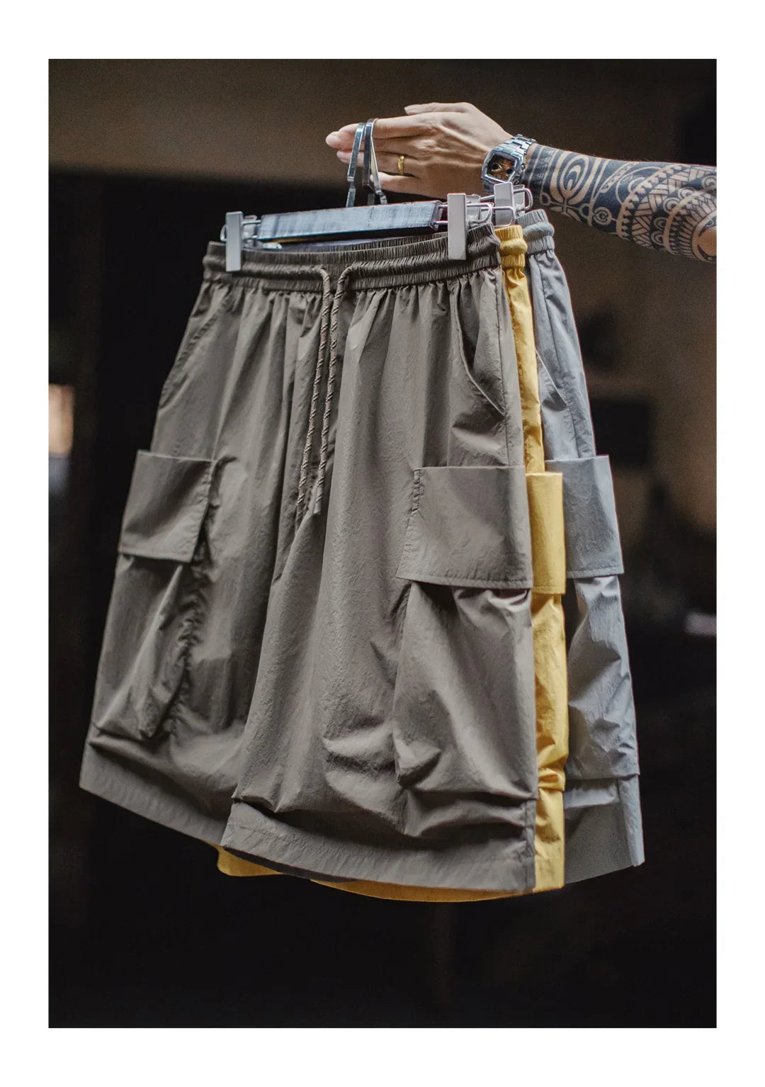 2026 New American Retro Mountain Lightweight A-line Shorts Men Big Pocket Functional Straight Leg Summer Pants Cargo Pants