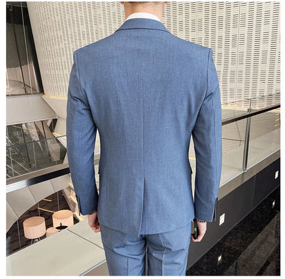 2025 Men's Business Suit Slim-fit Wedding Dress Two-piece Set M-4XL Stylish Handsome All-in-one Banquet Trousers