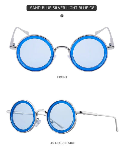 Round Steampunk Sunglass Men Vintage Punk Sunglasses Women Trendy Retro Fashion Glasses Gafas De Sol Hombre Lunette Soleil Femme