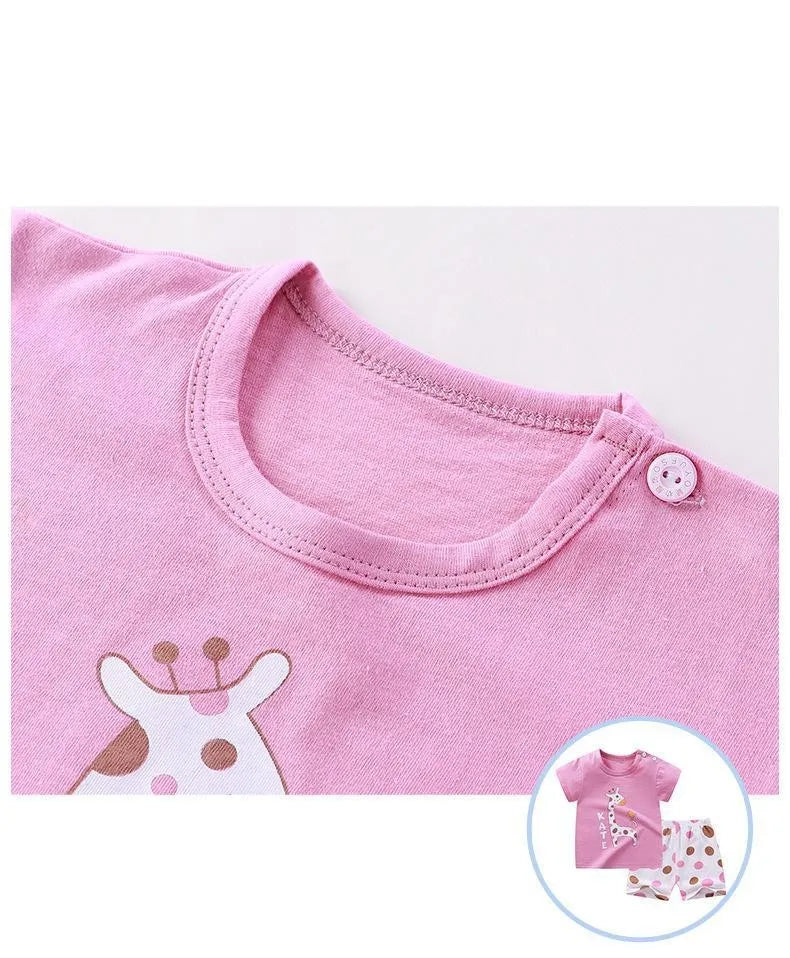 Dinosaur Printed Boys T-shirt + Shorts Casual Suit Summer Children's Clothes Loose Fashion Short Sleeved Cartoon Tracksuits 0-4Y