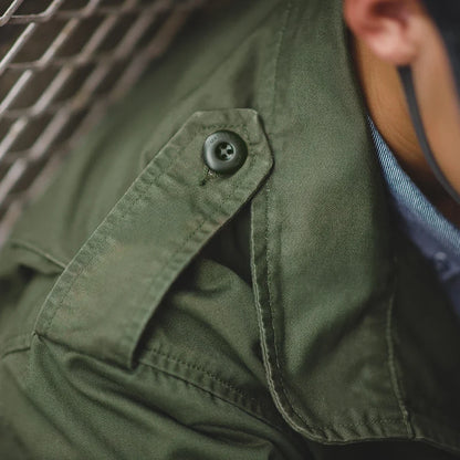 Retro M65 Jackets for Men Green Outdoor Windbreaker Vintage Casual Solid Coat Mens Clothes Multi-Pocket Jacket