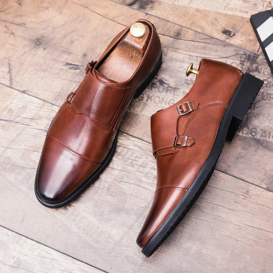 Men Oxfords Shoes Genuine Leather Luxury Men Dress Shoes Lace Up British Business Casual Shoes Men Wedding Shoes Chaussure Homme
