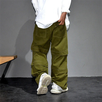High Quality Army Green Cargo Pants Men American Vintage Hip Hop Plus Size Skateboard Pants Harajuku Casual Cotton Trousers Male