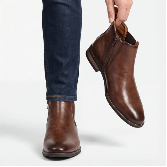 Chelsea Men Boots Fashion Brand Comfortable Leather Ankle Boots