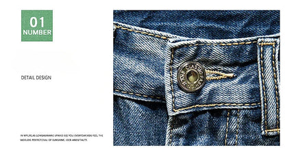 2024 New in Vintage Men's Denim Shorts Fashion Straight Bermuda Jeans Slim Soft Casual Short Pants Male Streetwear