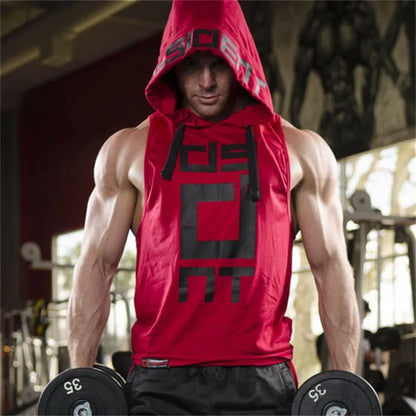 Mens Street Corner Pullovers Fitness Sport Sleeveless Hoodies Gym Bodybuilding Running Training Jogging Cotton Casual Sportswear
